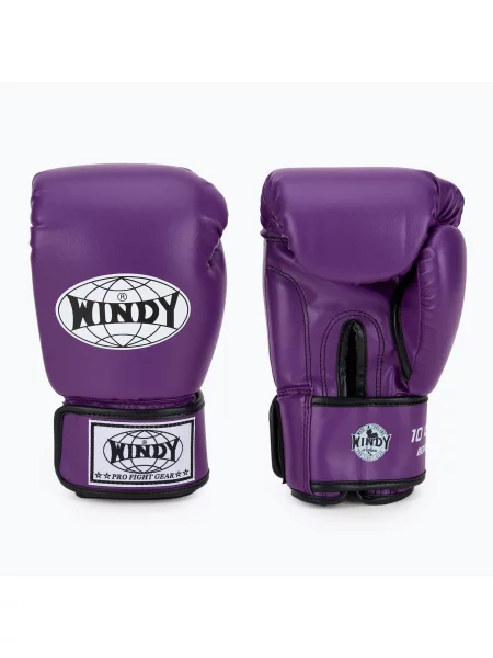 Rękawice bokserskie WINDY Classic Synthetic Leather purple fioletowe
