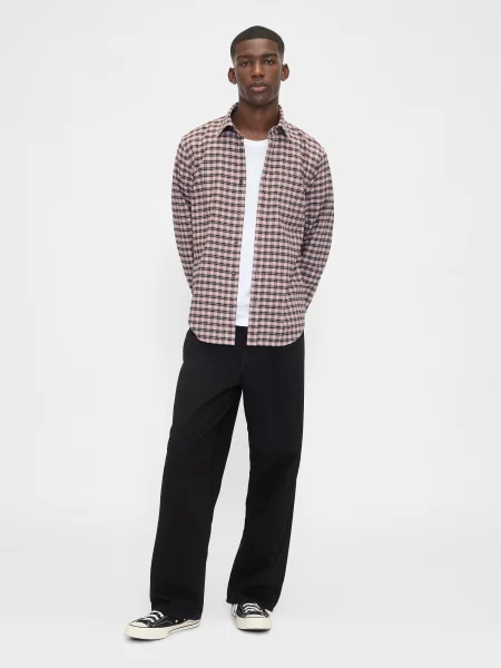 Cămașă Gap din țesătură twill negru