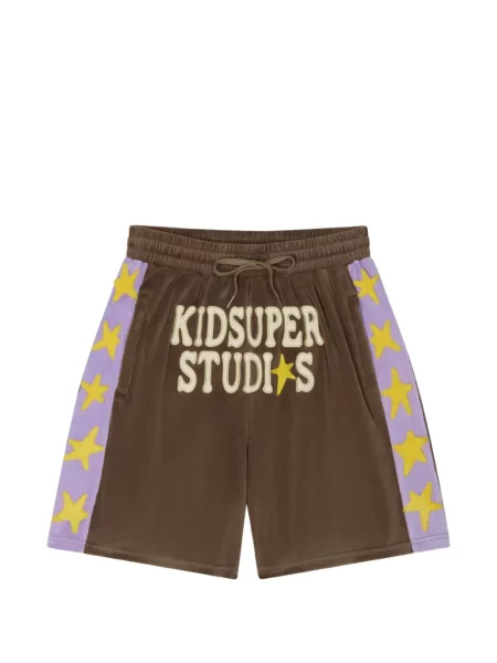 Pantaloni scurți Kidsuper din velur maro