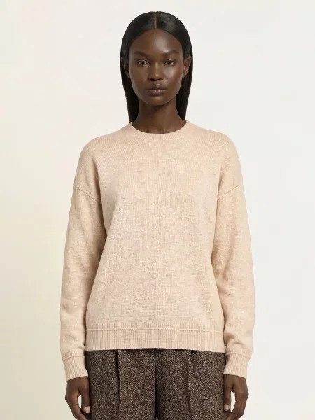 Boss Sweter Z Kaszmiru Fialka beige beżowy