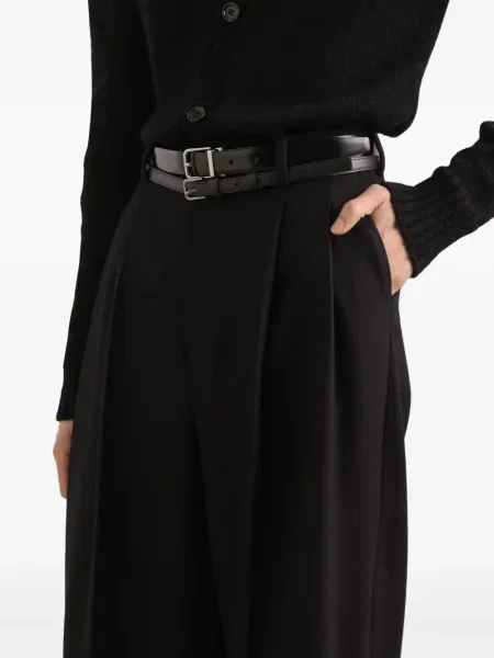 Pantaloni Dolce & Gabbana de lână plisate negru