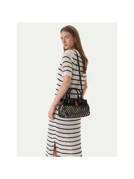 Tommy Hilfiger Дамска чанта American Icon Mini Tote Macrame черен