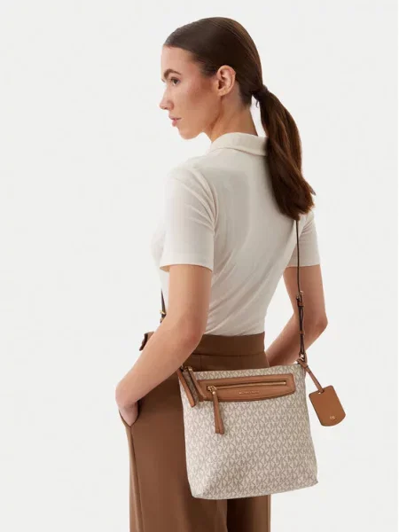 Geantă MICHAEL Michael Kors Jet Set Travel Crem bej