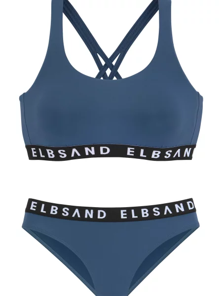 Elbsand Costum de baie două piese albastru marin / negru alb
