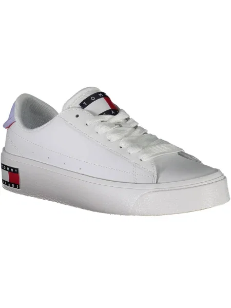 Trampki Tommy Jeans z logo skórzane białe
