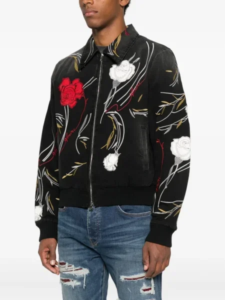 Geacă de blugi Amiri cu model floral negru