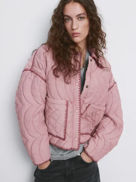 Демісезонна куртка MANGO рожевий