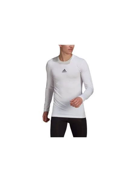 Comprimare tricou mânecă lungă Adidas alb