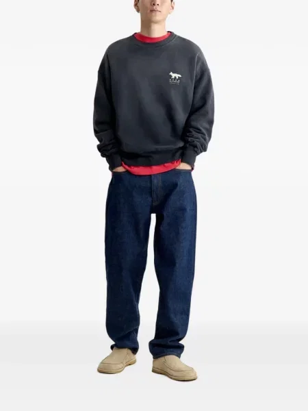 Hanorac Maison Kitsune cu imagine gri