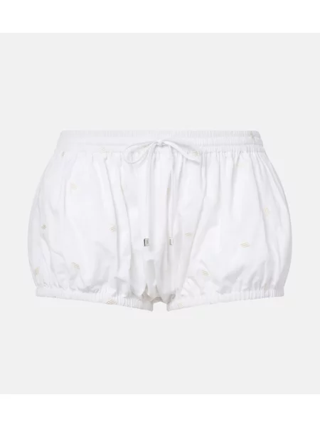 Pantaloni scurți The Attico cu broderie alb