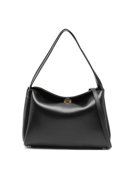 Torebka skórzana Themoirè skórzana czarna