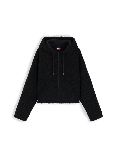 Tommy Jeans Jachetă fleece negru