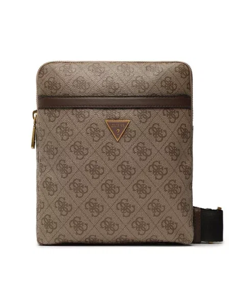 GUESS Torba za čez ramo VEZZOLA temno / rjava / zlata bež