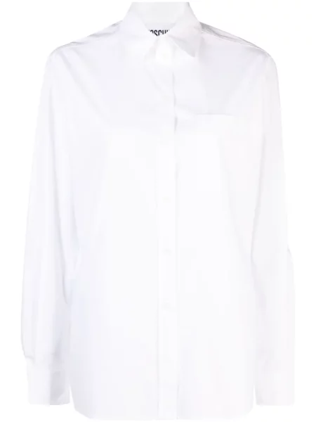 Cămașă Moschino cu imagine din poplin alb