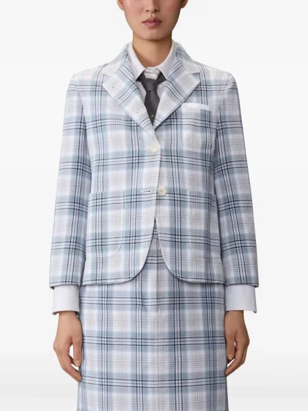 Sacou Thom Browne în carouri alb