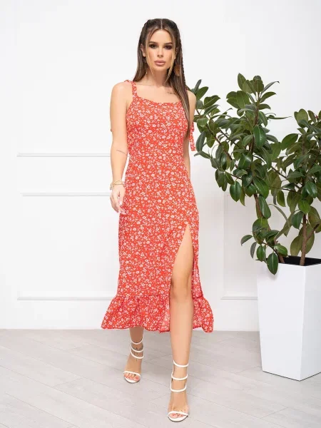 ISSA Plus Сарафан Без підкладки червоний