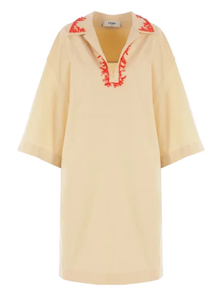 Rochie Fendi cu broderie de costum galben