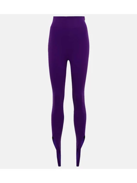 Leggings The Attico cu talie înaltă violet