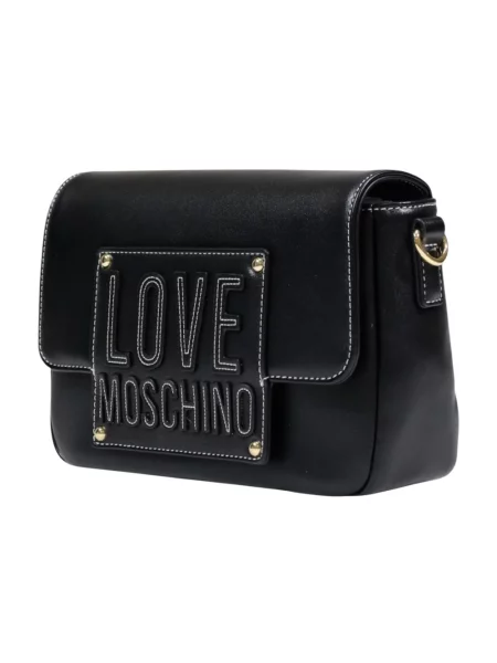 Torebka Love Moschino z logo pikowana czarna