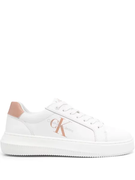 Sneakerși Calvin Klein Jeans cu autograf alb