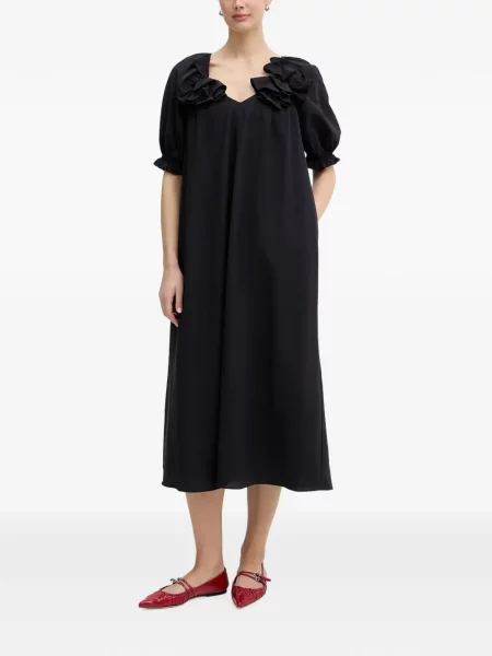 Rochie midi Stine Goya cu volane negru
