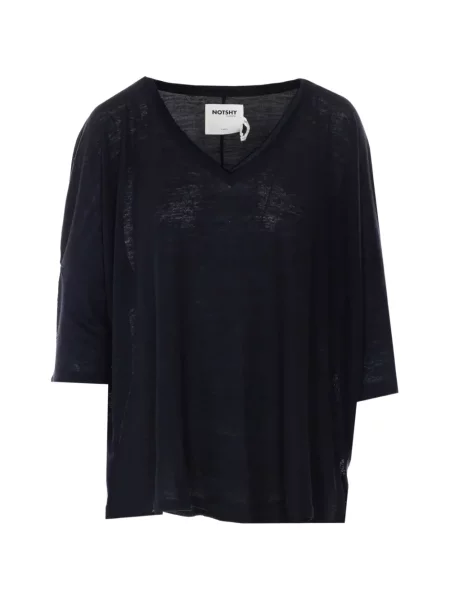 Tricou Notshy cu decolteu în V negru