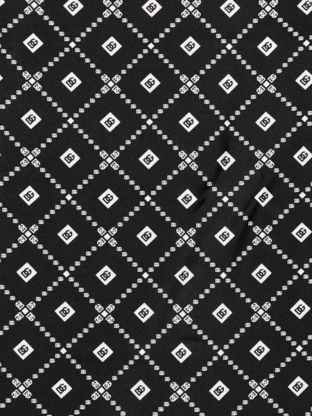 Fular Dolce & Gabbana de mătase cu imprimeu geometric negru