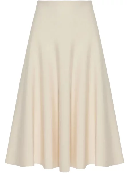 Fustă midi The Row până la genunchi alb