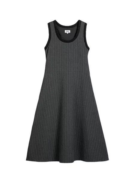 Rochie midi Future Classics cu dungi în linie A gri
