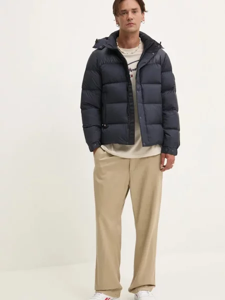 Tommy Hilfiger kurtka puchowa granatowy zimowa