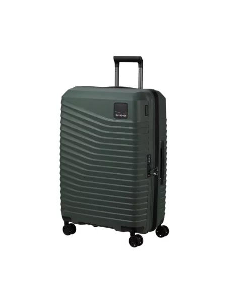 Lniana lekka walizka Samsonite zielona