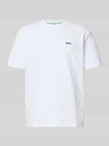 T-shirt o kroju regular fit z mieszanki bawełny Model TS_MEMBER' Boss Green biała