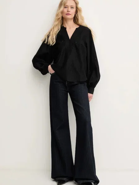 Блузка Mos Mosh однотонна чорний