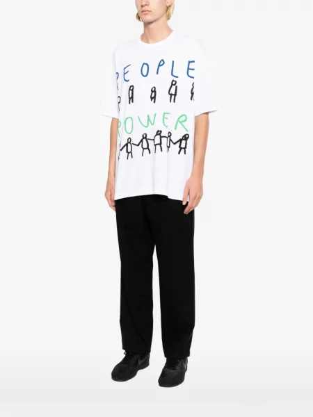 Тениска с графичен дизайн Comme Des Garçons Shirt с принт бяло