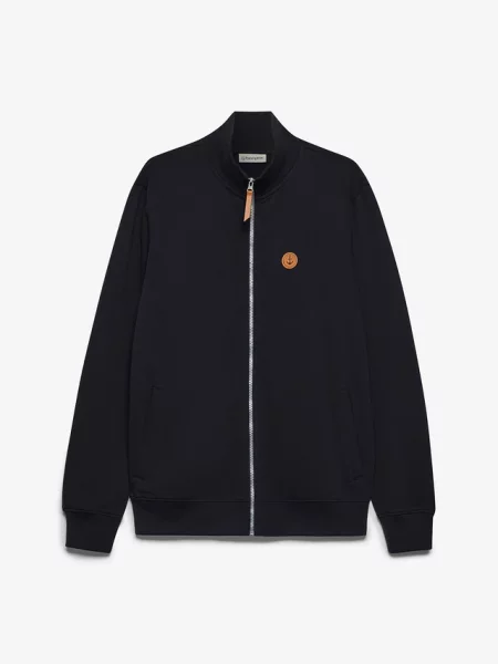 Bluza rozpinana ze stójką o kroju regular fit czarna