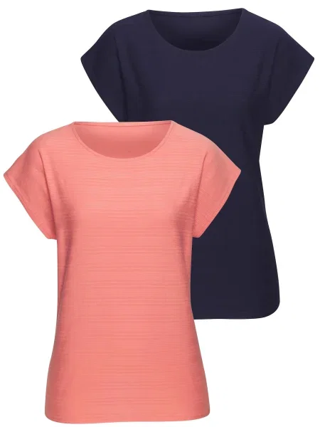VIVANCE Tricou marin / portocaliu caisă albastru