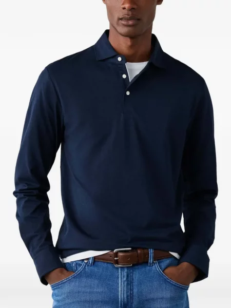 Lung tricou polo Hackett London albastru
