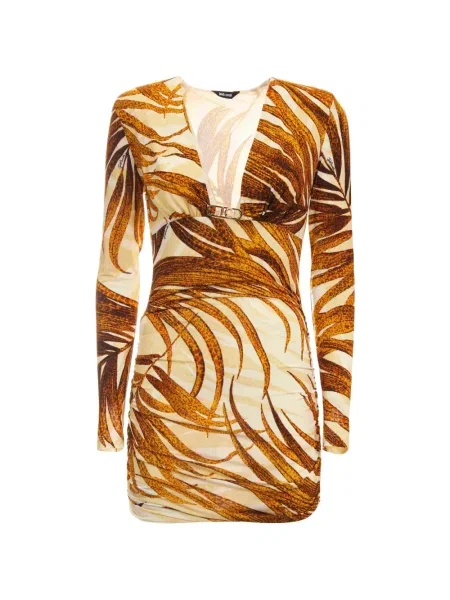 Rochie mini Just Cavalli cu model floral cu decolteu în V de costum