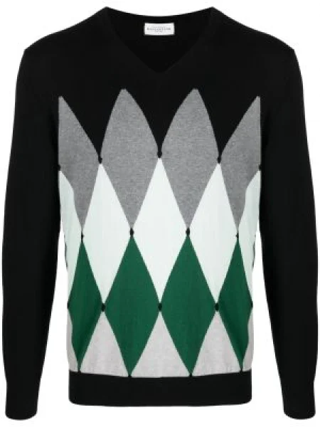 Аргайл пуловер Ballantyne с V-образно деколте