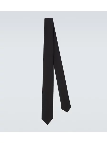Cravată Balenciaga de lână negru