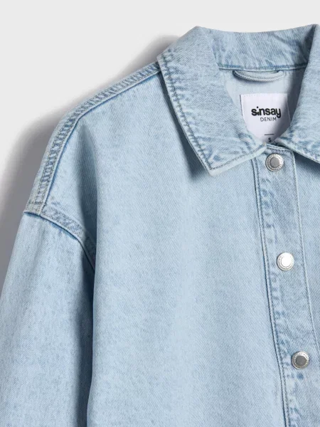 Джинсова сорочка oversize синій