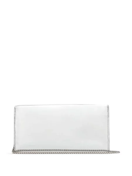 Kožená kožená taška Jimmy Choo stříbrná