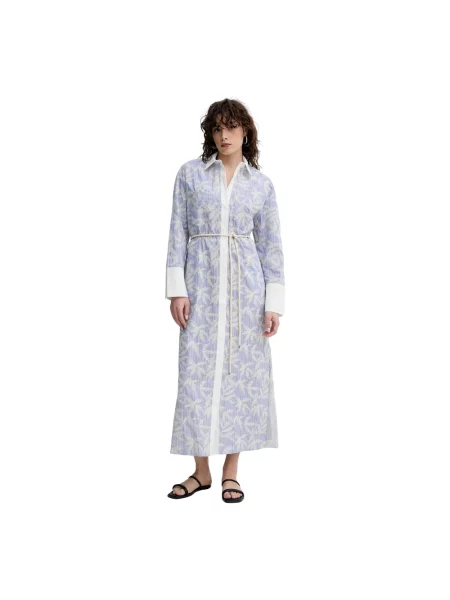 MUNTHE sukienka FILIRA maxi oversize niebieski