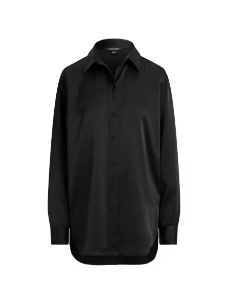 Cămașă Lauren Ralph Lauren din satin negru