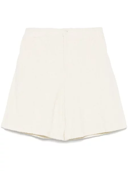 Pantaloni scurți Off-white din material terry alb