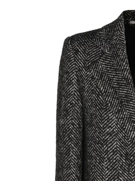 Palton Tagliatore cu model herringbone negru