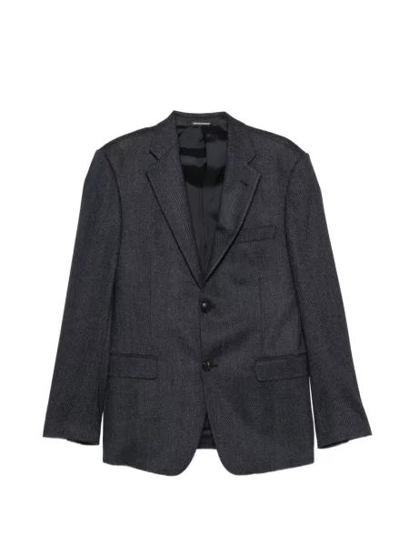 Costum Emporio Armani cu model herringbone gri