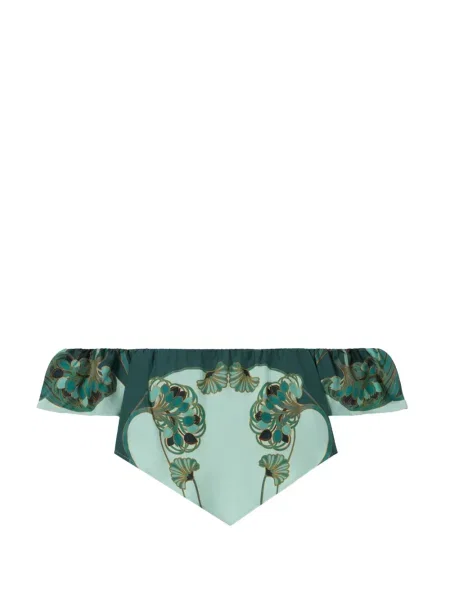 Bluzka w kwiaty La Doublej w kwiatki zielona