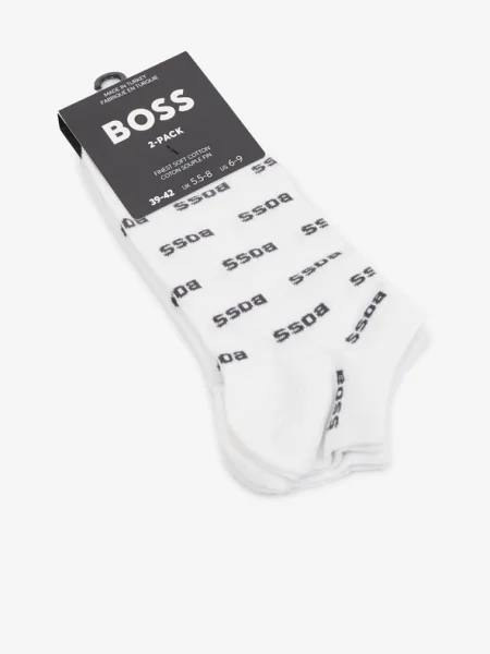 BOSS BLACK Șosete 2P AS Allover CC alb