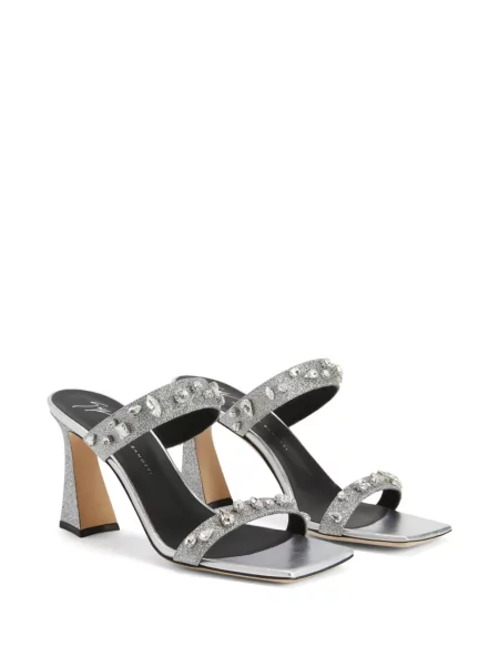 Сандали Giuseppe Zanotti с кристали сребристо